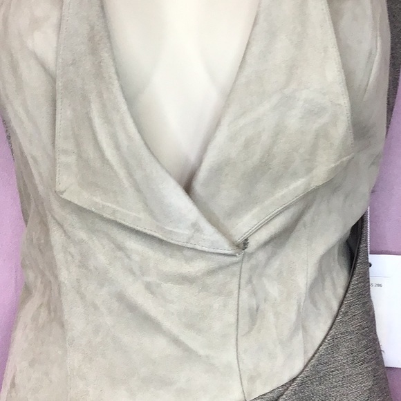 Christian Cota Mixed Suede business wrap dress